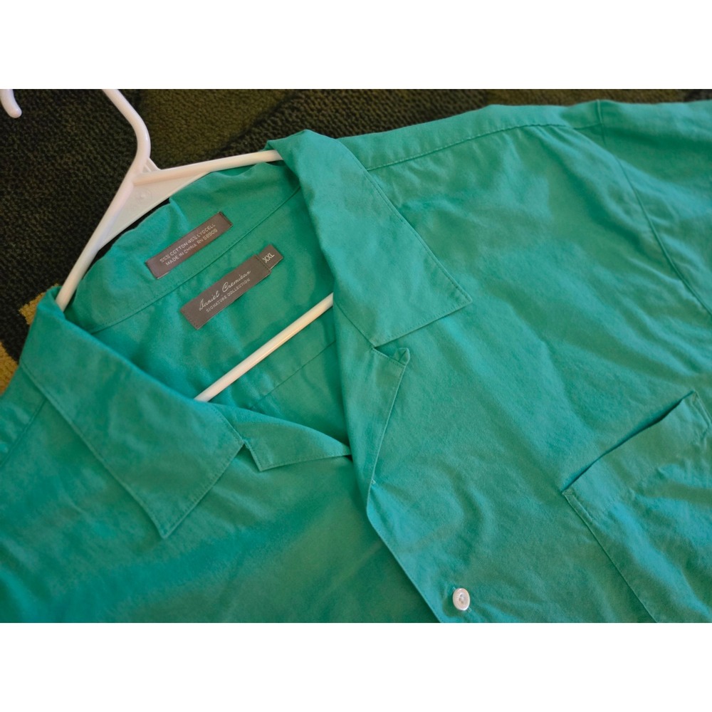 Daniel Cremieux Signature Collection XXL Teal Green Cotton Lyocell Camp Shirt